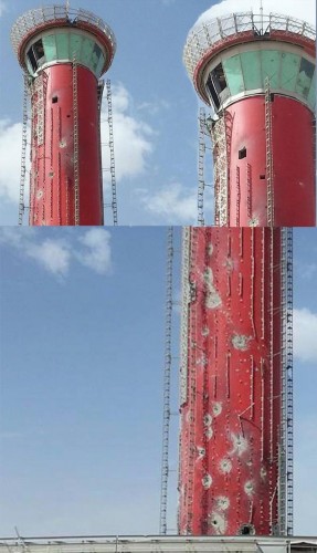 البرج الجديد لمطار طرابلس العالمي قبل وبعد 2011
